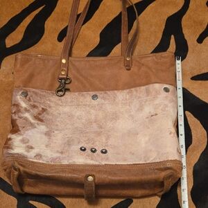 Myra Bag Brown and Cream Tote